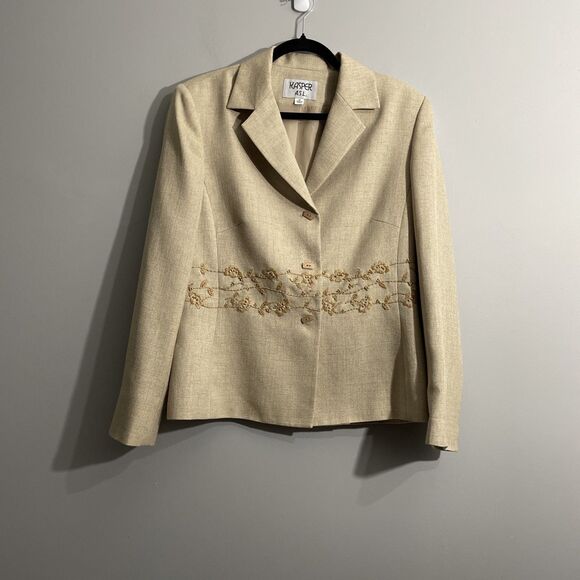 Kasper ASL Skirt Suit Embroidered Blazer with Matching Skirt Size 12 - Picture 1 of 16